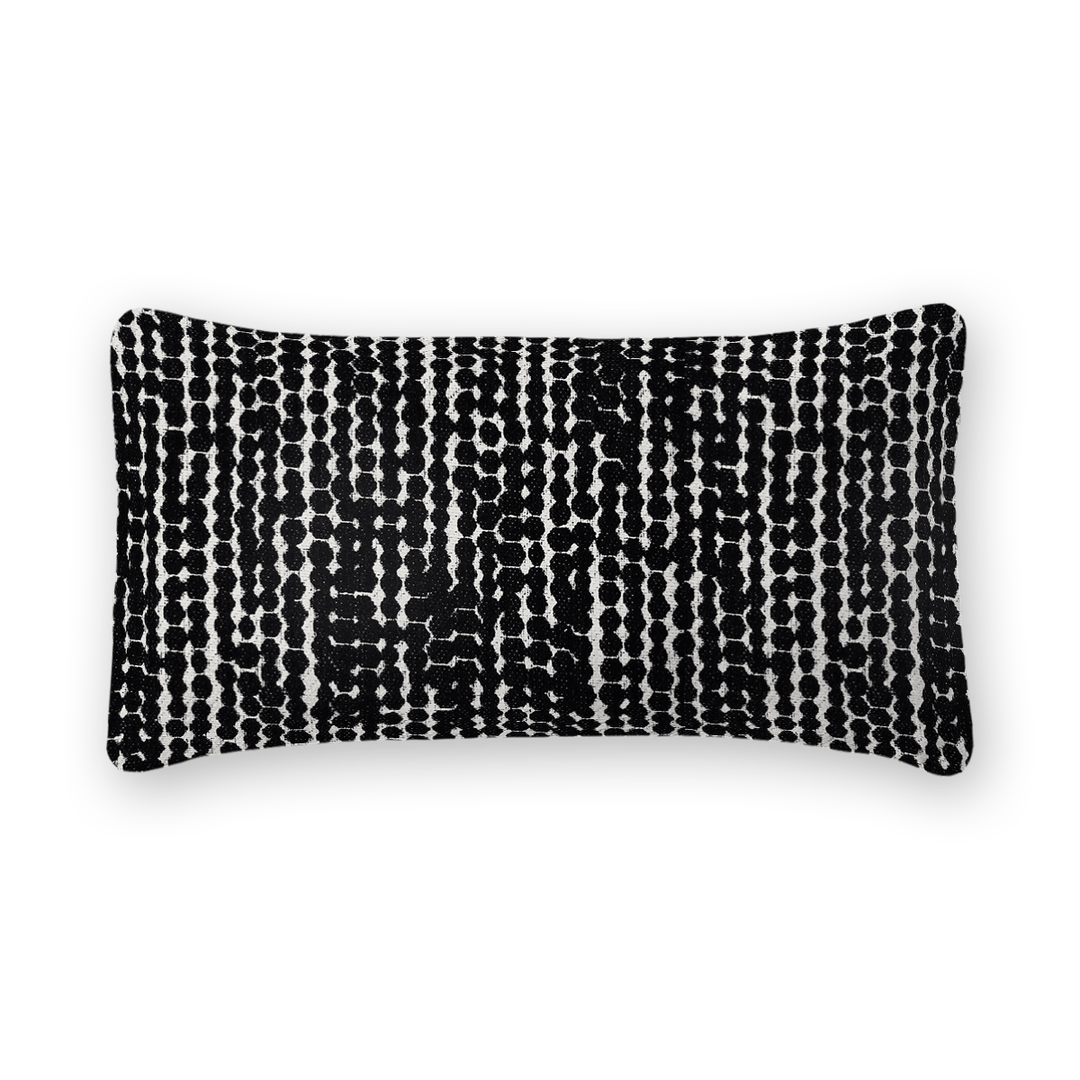Coal Linework Printed Fabric Lumbar Pillow