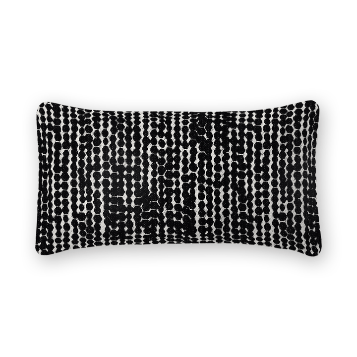 Coal Linework Printed Fabric Lumbar Pillow