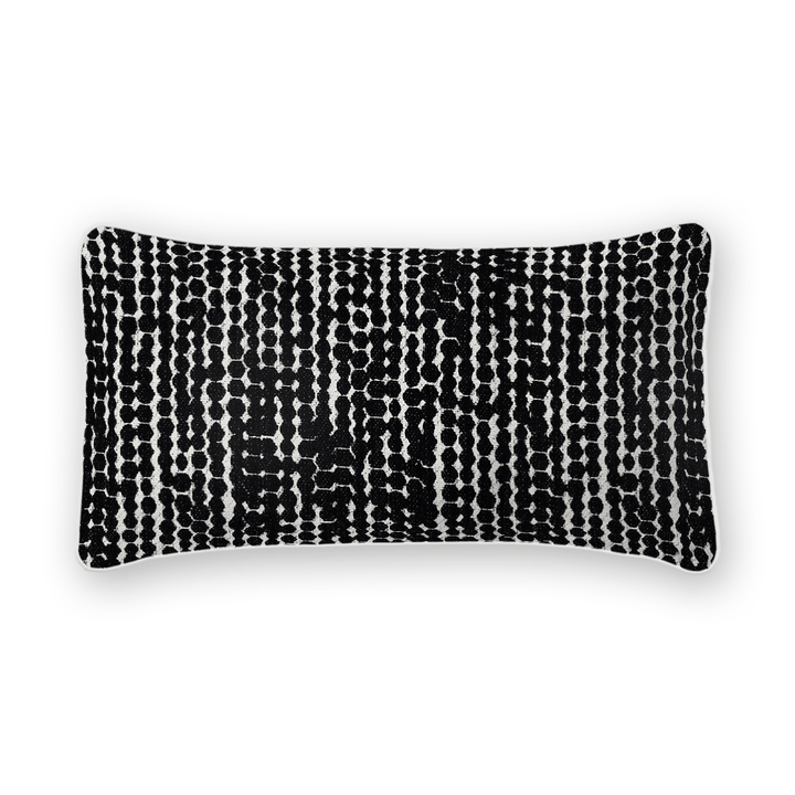 Coal Linework Printed Fabric Lumbar Pillow