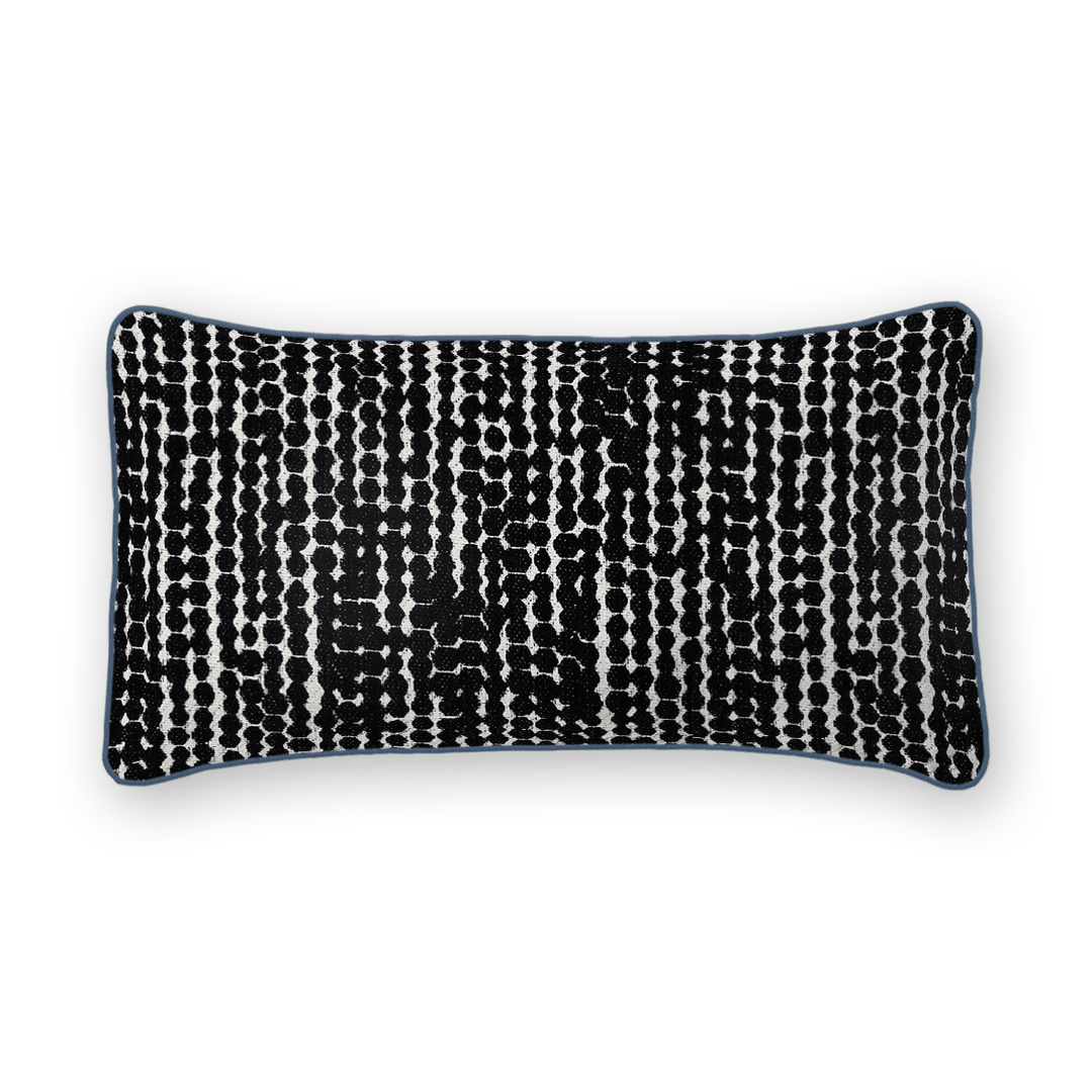 Coal Linework Printed Fabric Lumbar Pillow