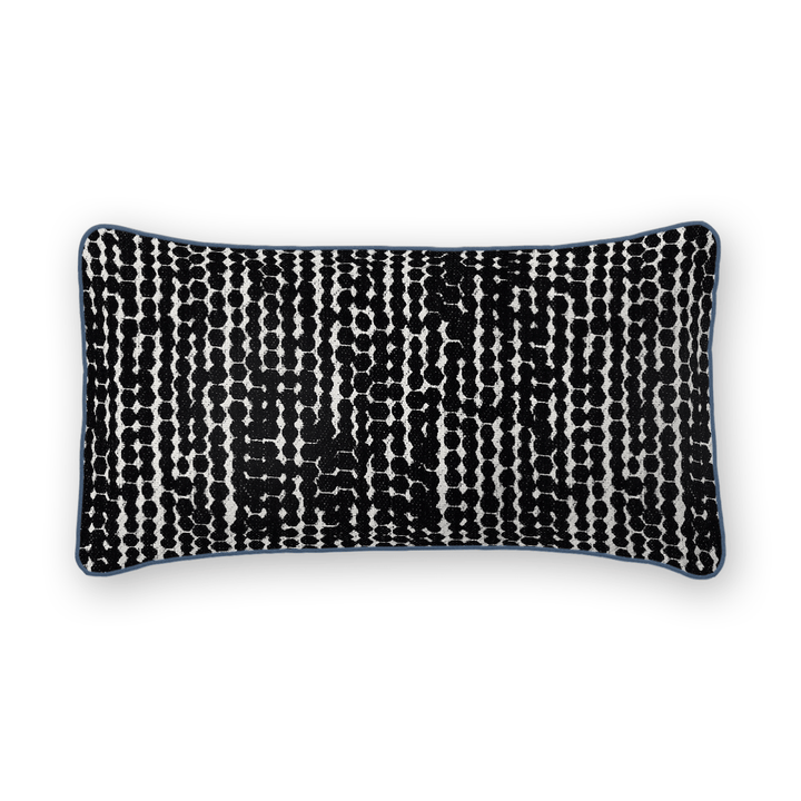 Coal Linework Printed Fabric Lumbar Pillow
