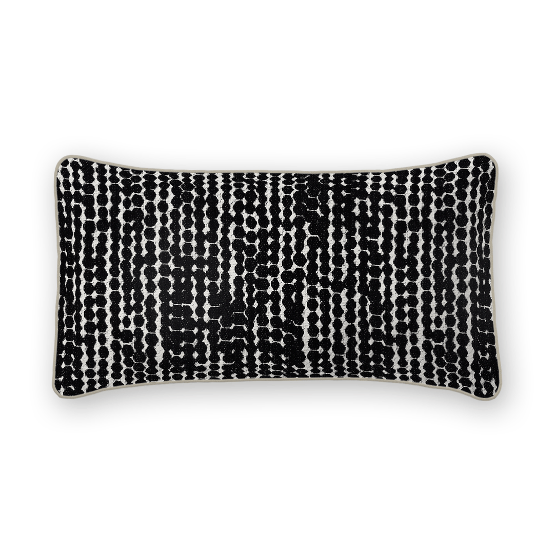 Coal Linework Printed Fabric Lumbar Pillow