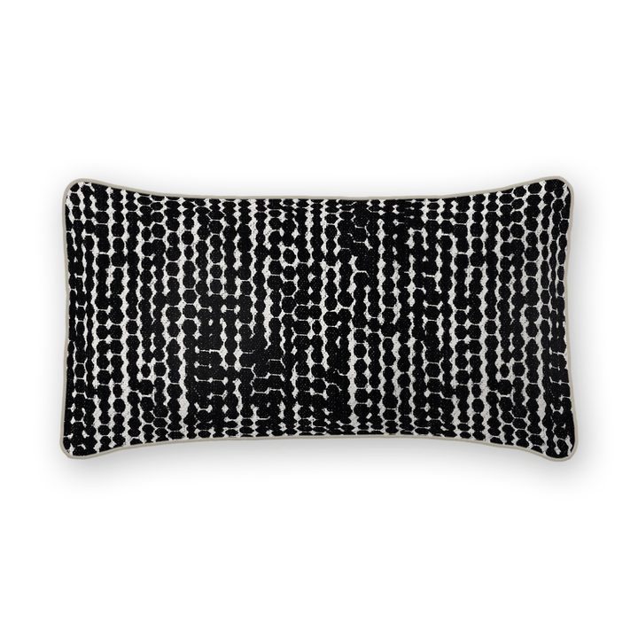 Coal Linework Printed Fabric Lumbar Pillow