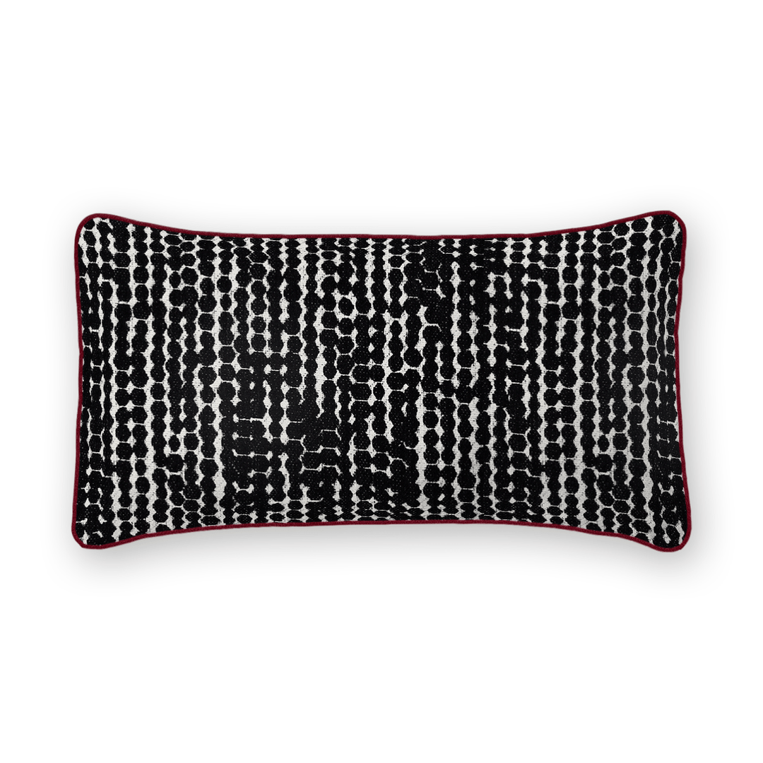 Coal Linework Printed Fabric Lumbar Pillow