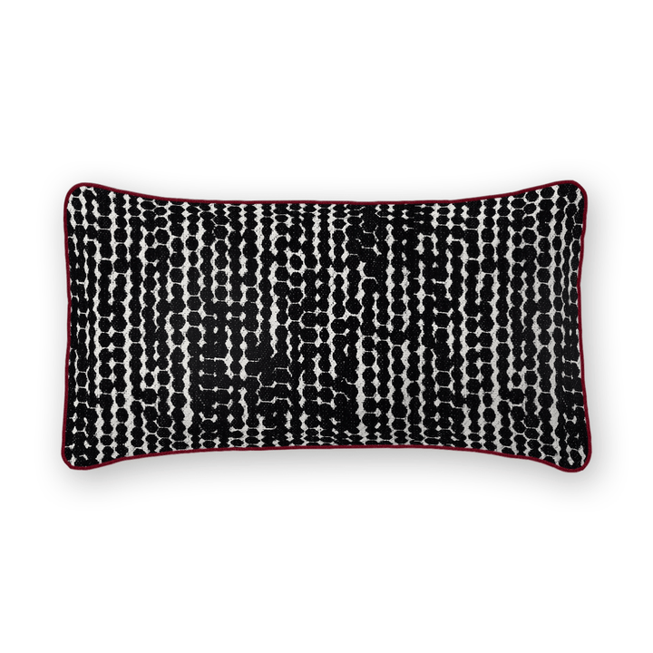 Coal Linework Printed Fabric Lumbar Pillow