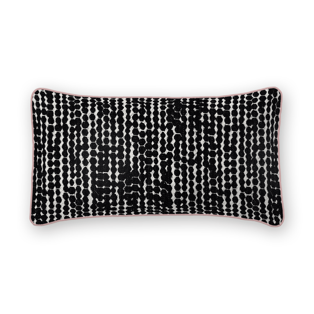 Coal Linework Printed Fabric Lumbar Pillow