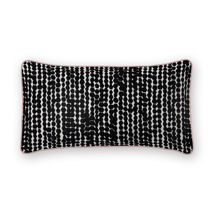Coal Linework Printed Fabric Lumbar Pillow