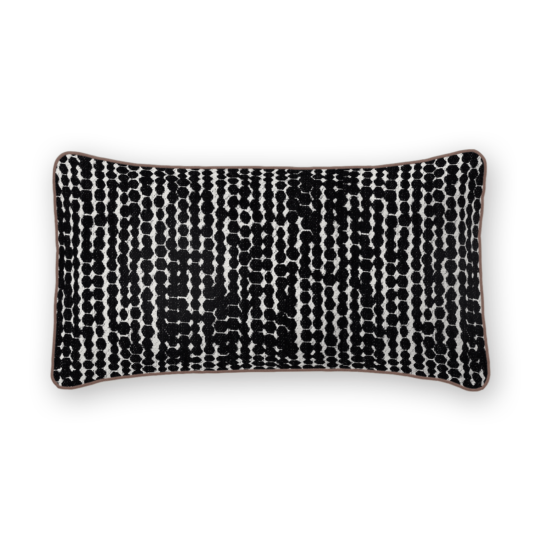Coal Linework Printed Fabric Lumbar Pillow