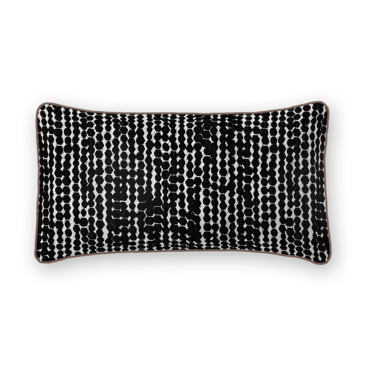 Coal Linework Printed Fabric Lumbar Pillow