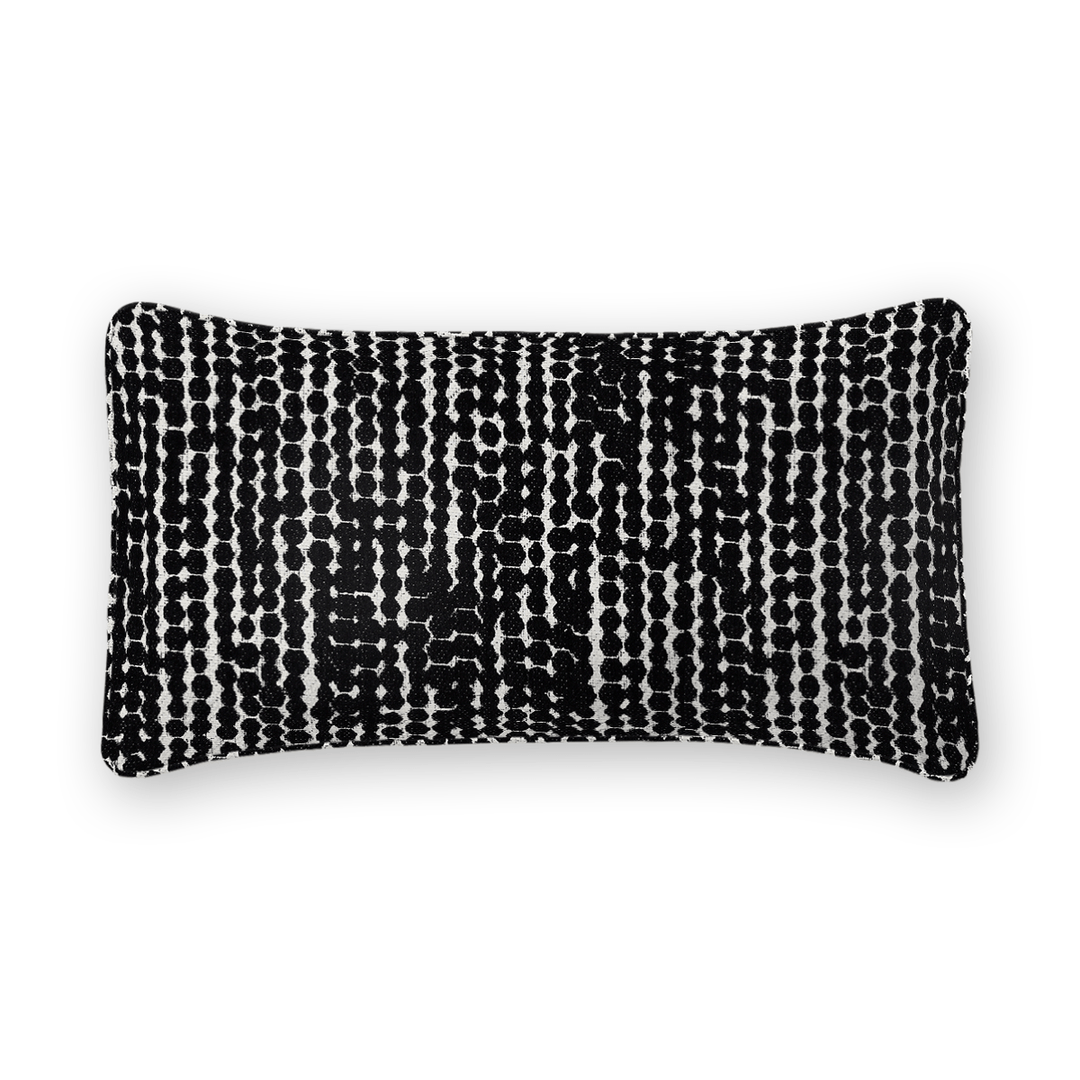 Coal Linework Printed Fabric Lumbar Pillow