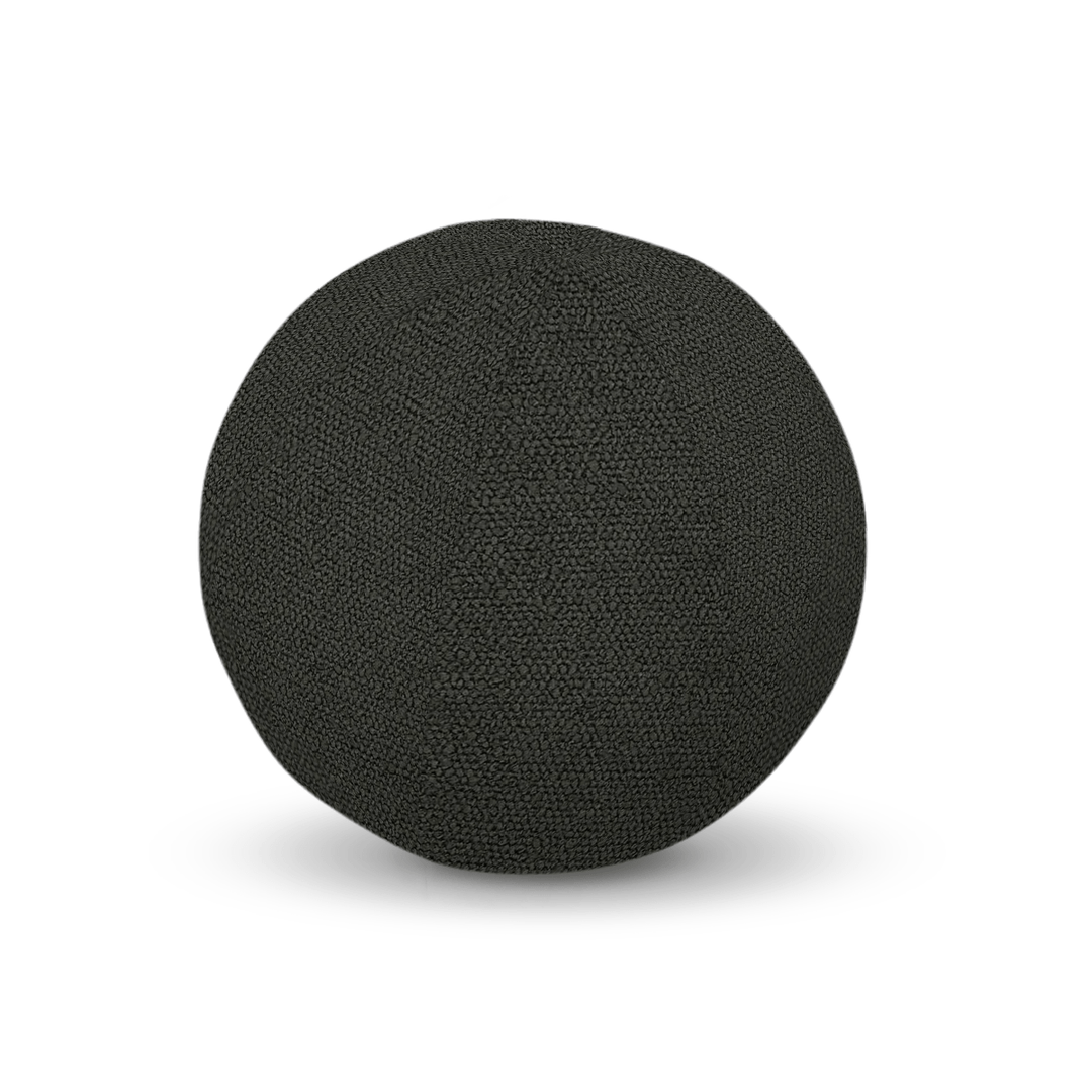Coal Solid Boucle Geometric Pillow