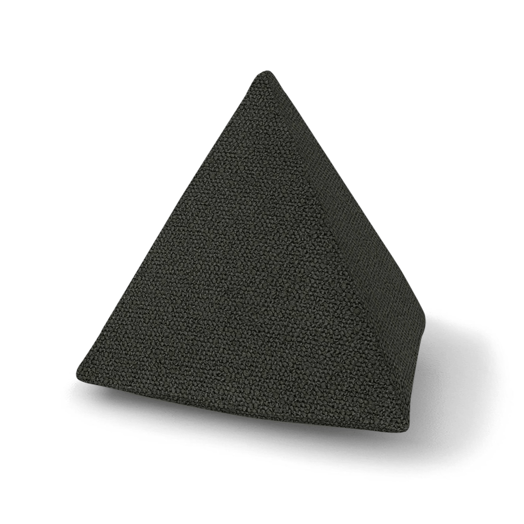 Coal Solid Boucle Geometric Pillow