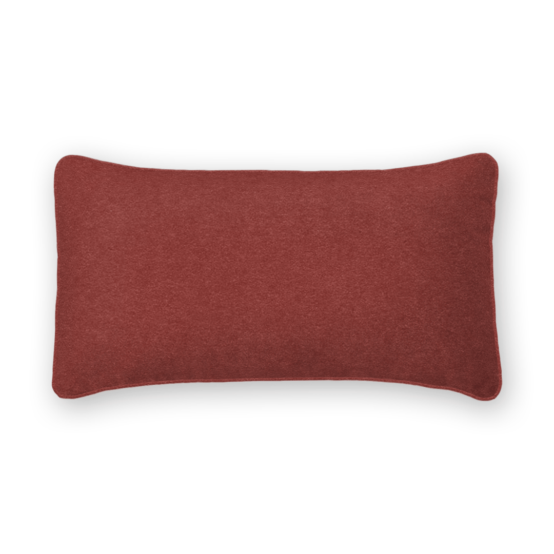 Crimson Solid Velvet Lumbar Pillow