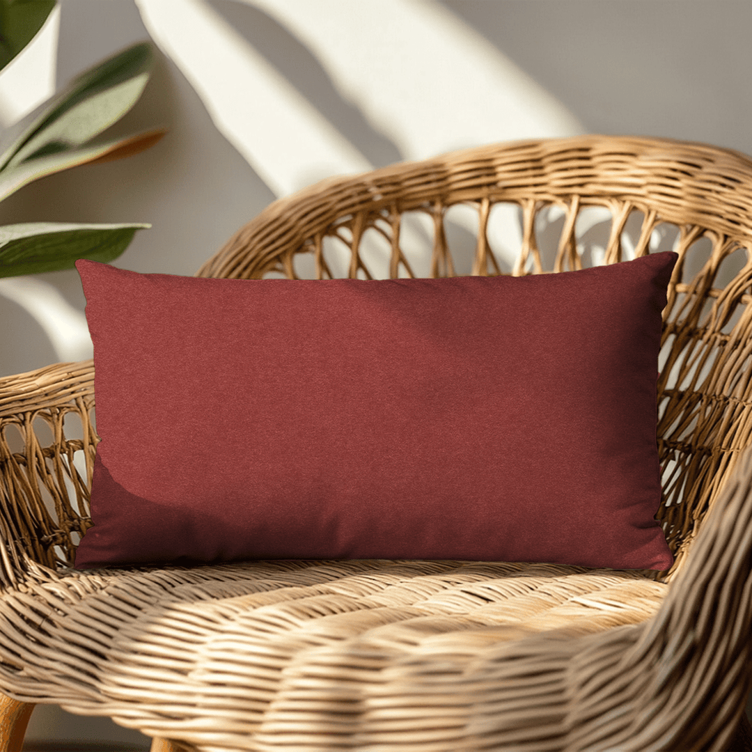 Crimson Solid Velvet Lumbar Pillow