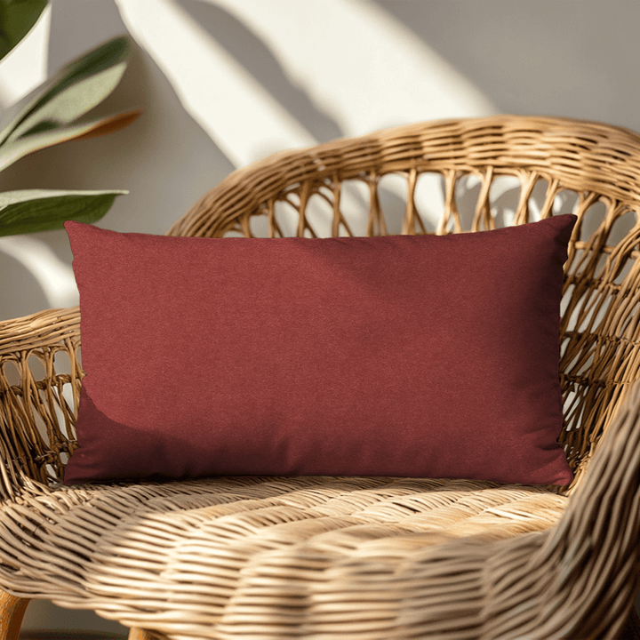 Crimson Solid Velvet Lumbar Pillow