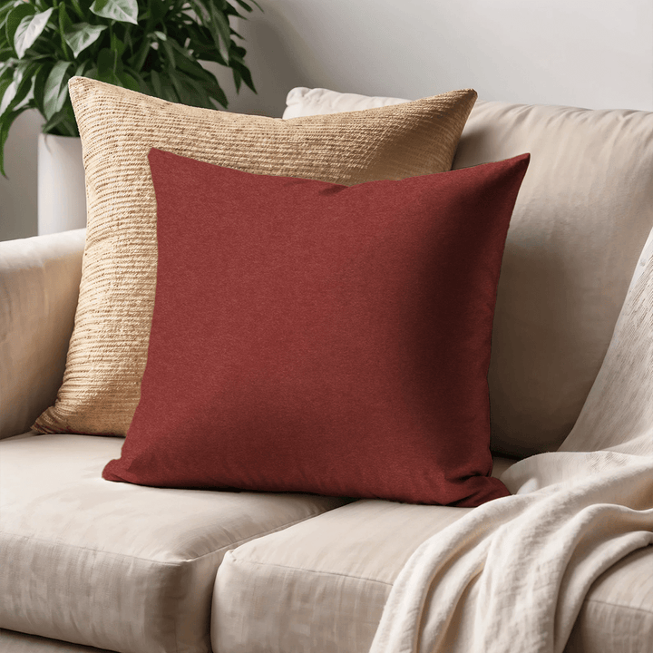 Crimson Solid Velvet Throw Pillow