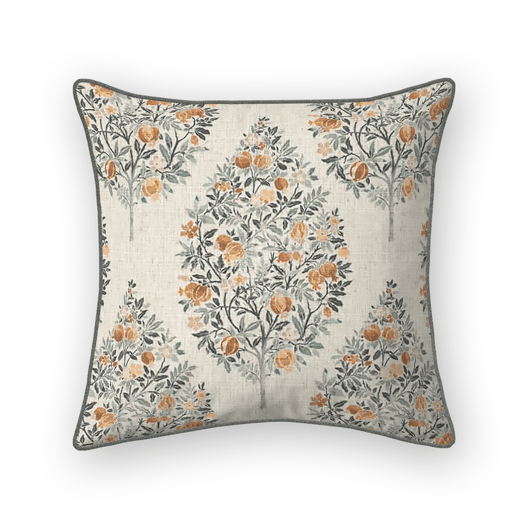 Damask Printed Fabric Throw Pillow
