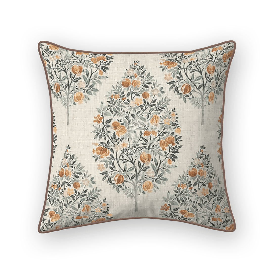 Damask Printed Fabric Throw Pillow