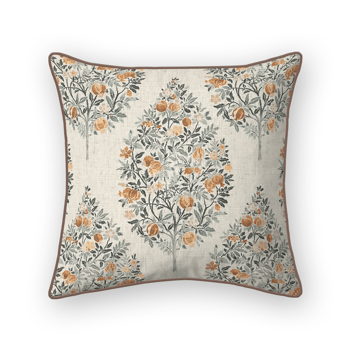 Damask Printed Fabric Throw Pillow
