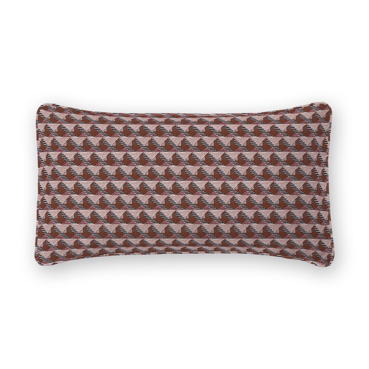 Damson Geometric Woven Lumbar Pillow