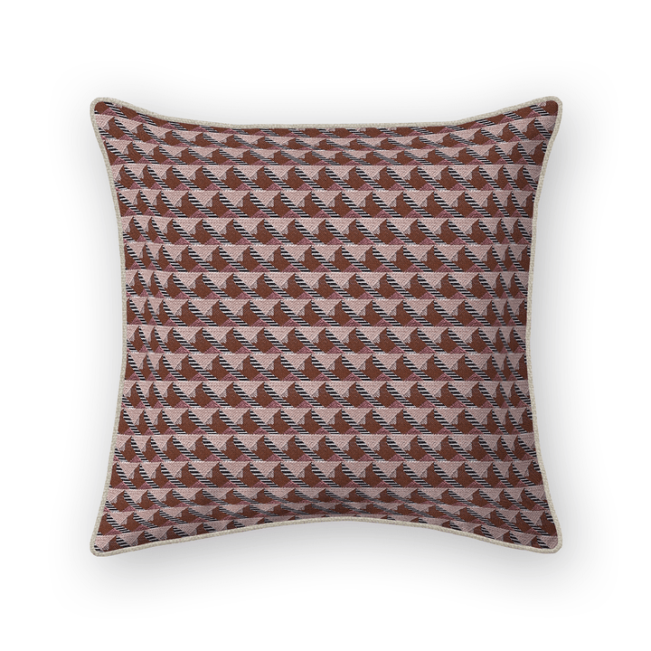 Damson Geometric Woven Throw Pillow