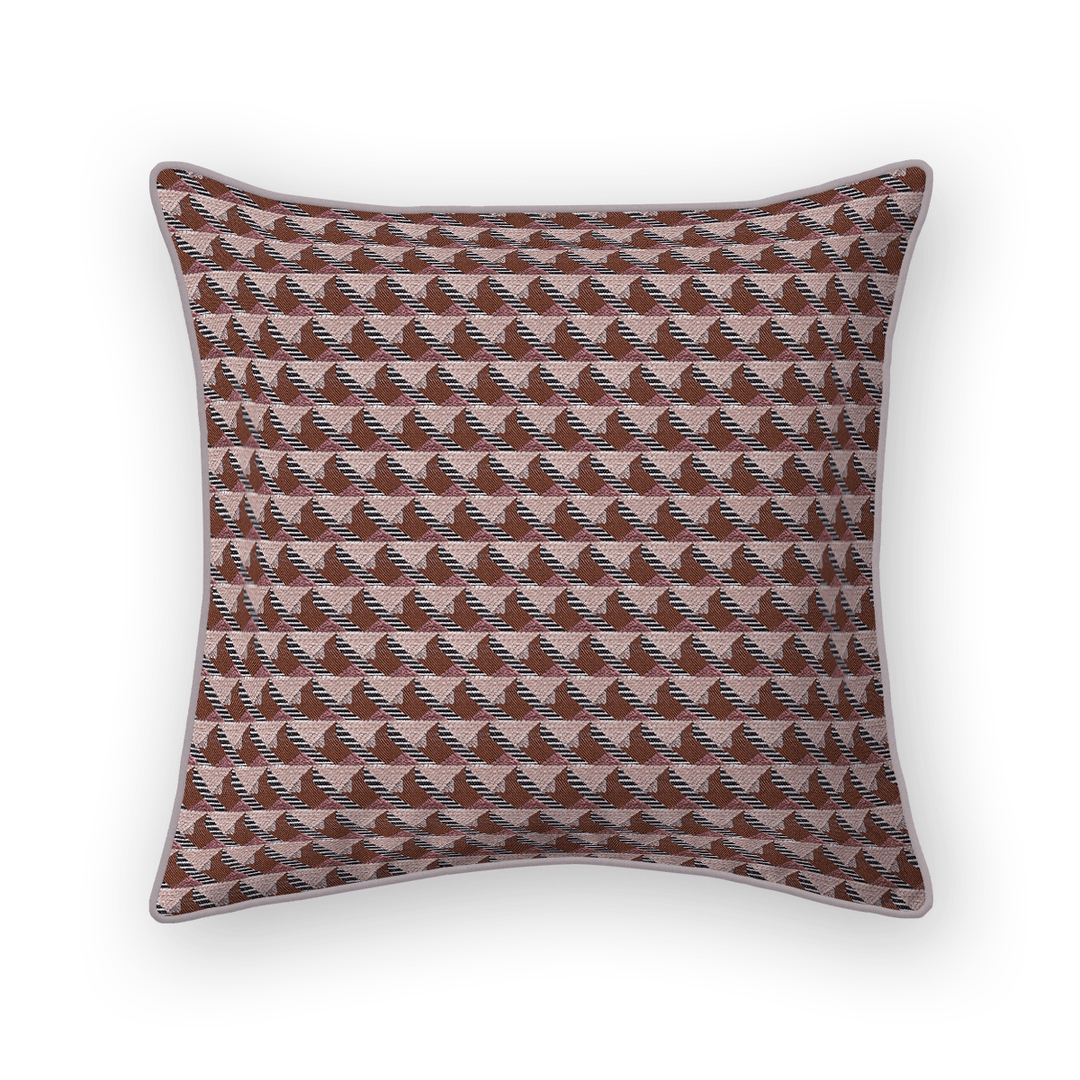Damson Geometric Woven Throw Pillow