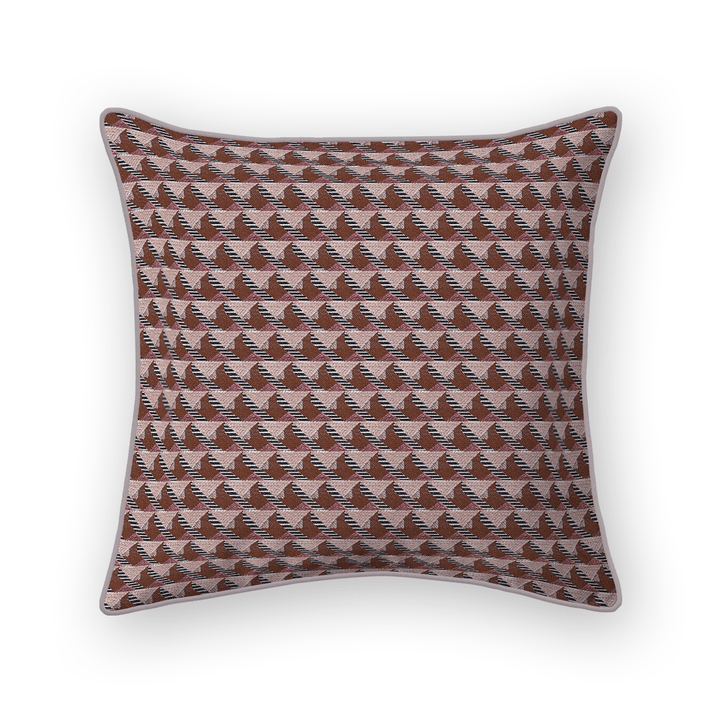 Damson Geometric Woven Throw Pillow