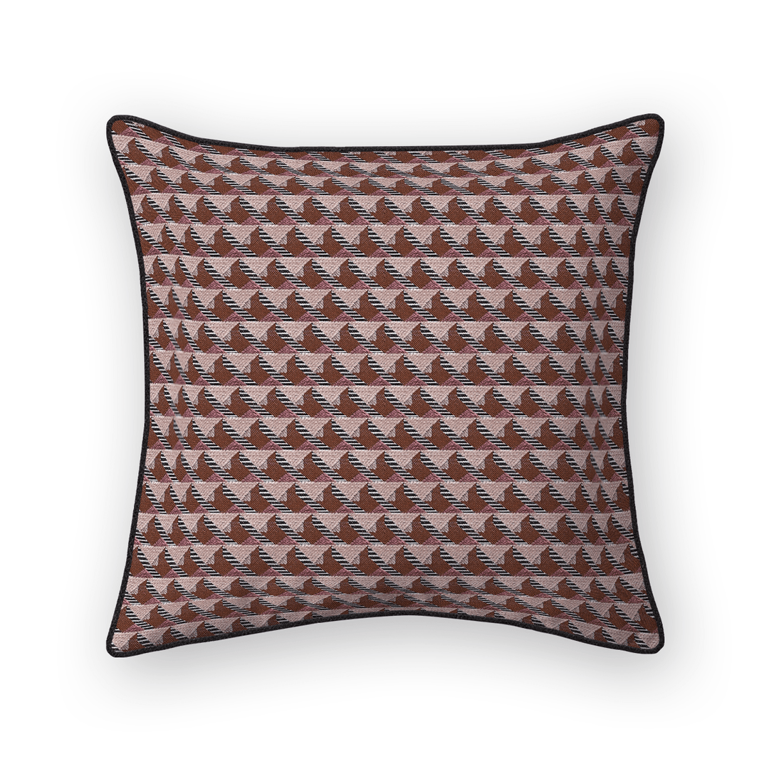 Damson Geometric Woven Throw Pillow