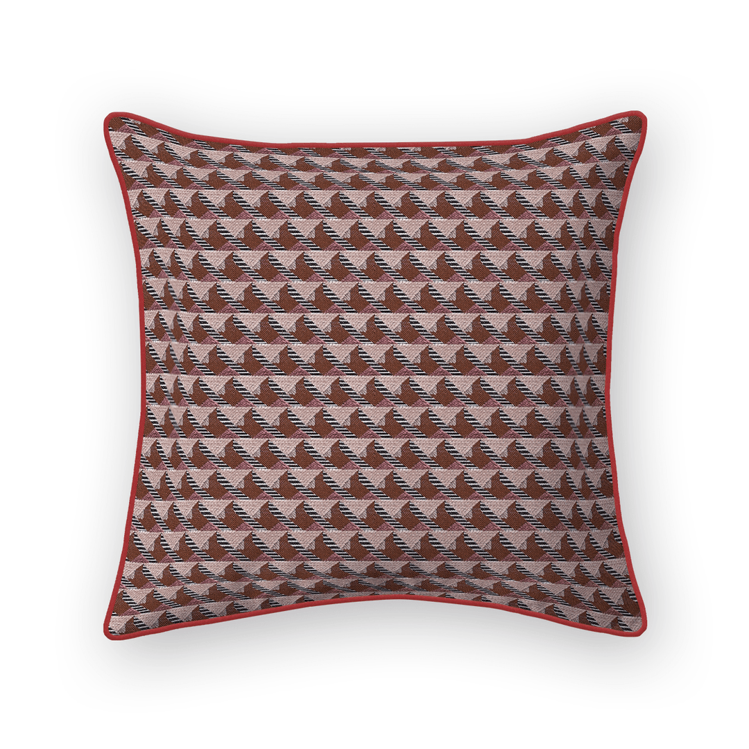 Damson Geometric Woven Throw Pillow