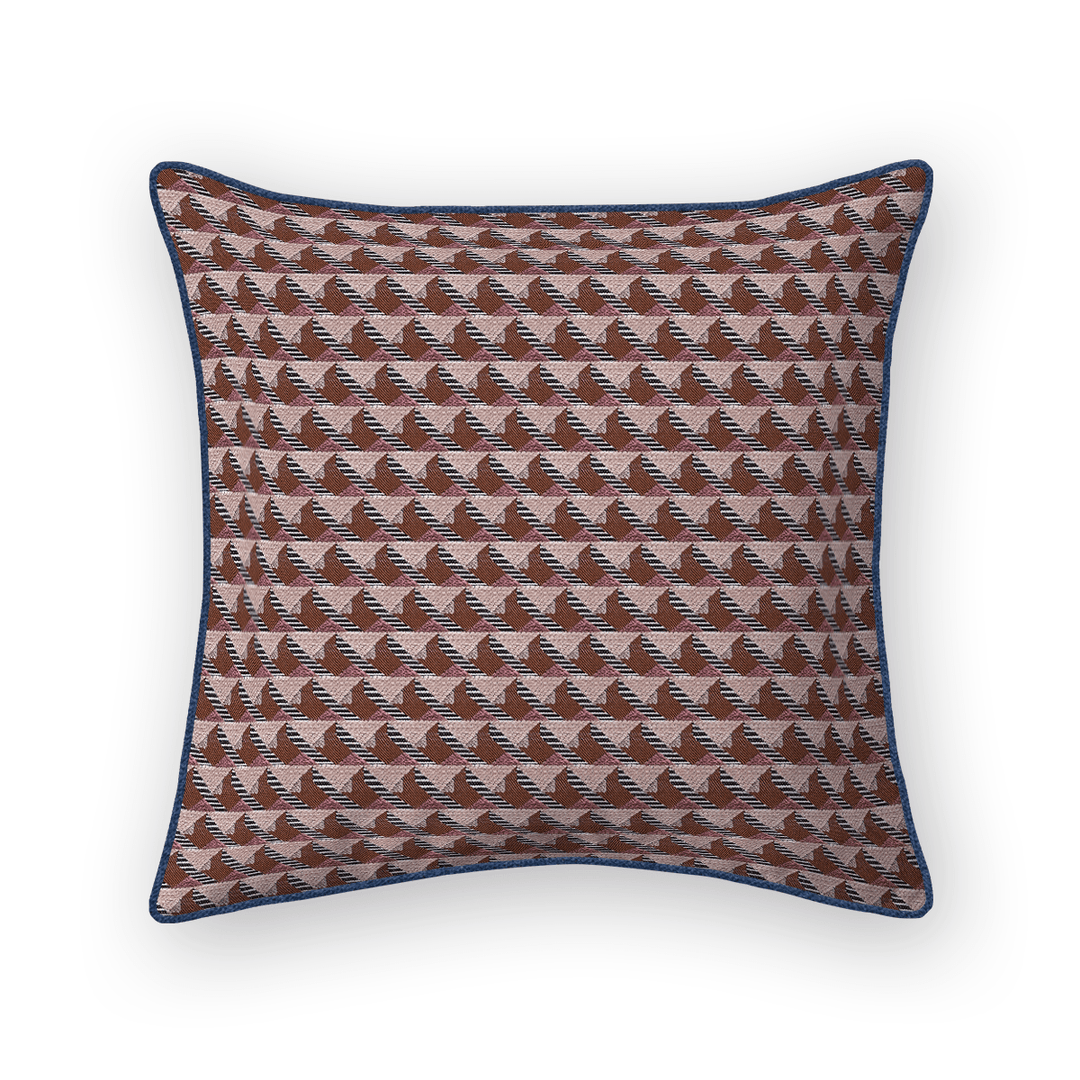 Damson Geometric Woven Throw Pillow