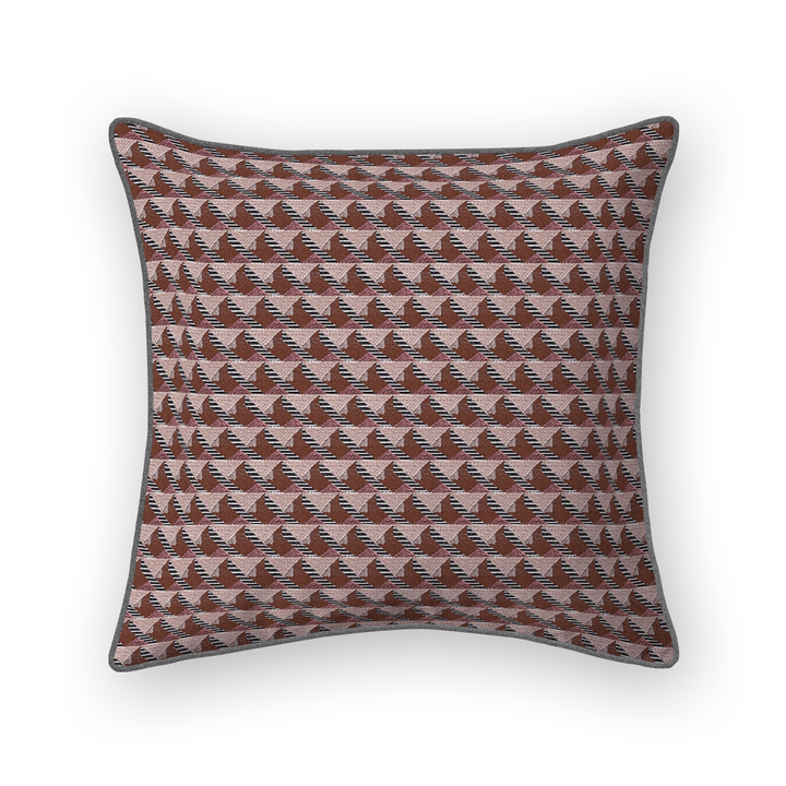 Damson Geometric Woven Throw Pillow