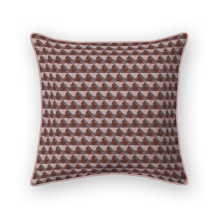 Damson Geometric Woven Throw Pillow