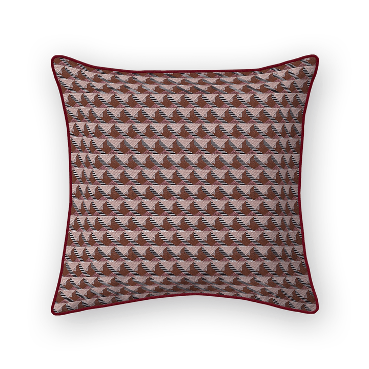 Damson Geometric Woven Throw Pillow