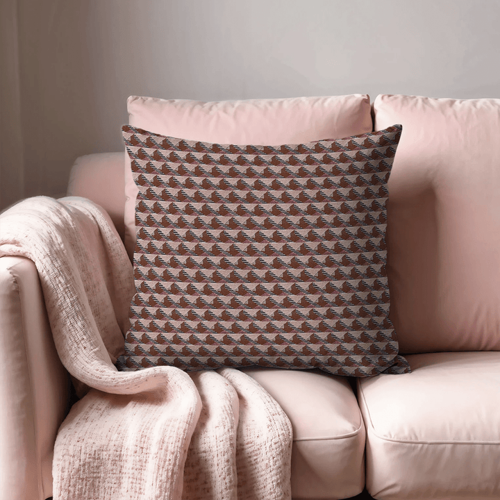 Damson Geometric Woven Throw Pillow