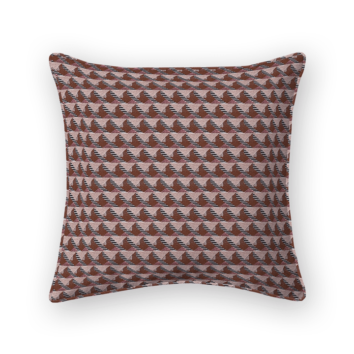 Damson Geometric Woven Throw Pillow