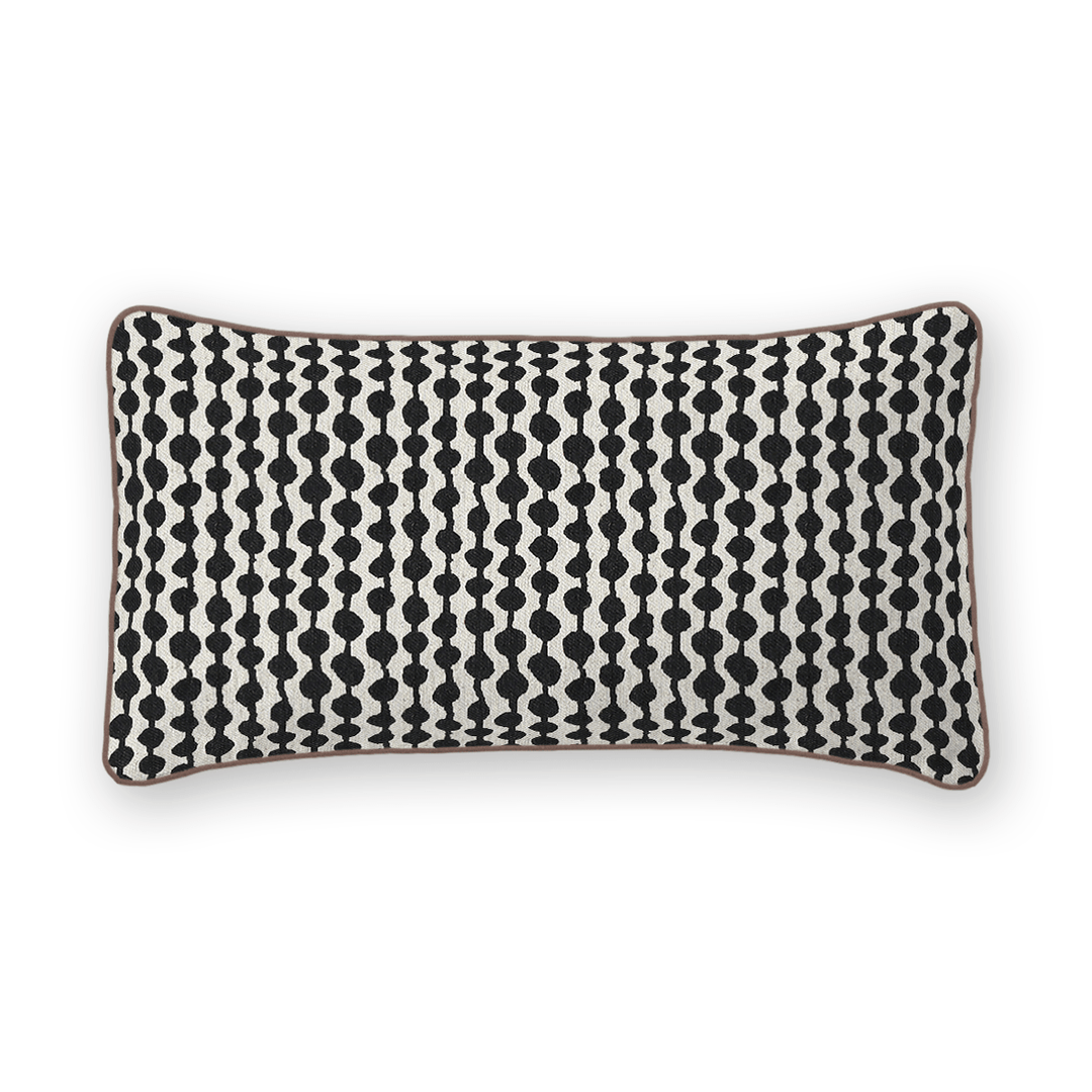 Dots / Circles Printed Fabric Lumbar Pillow