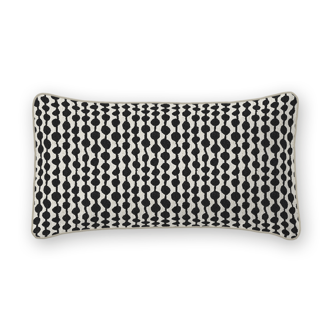 Dots / Circles Printed Fabric Lumbar Pillow