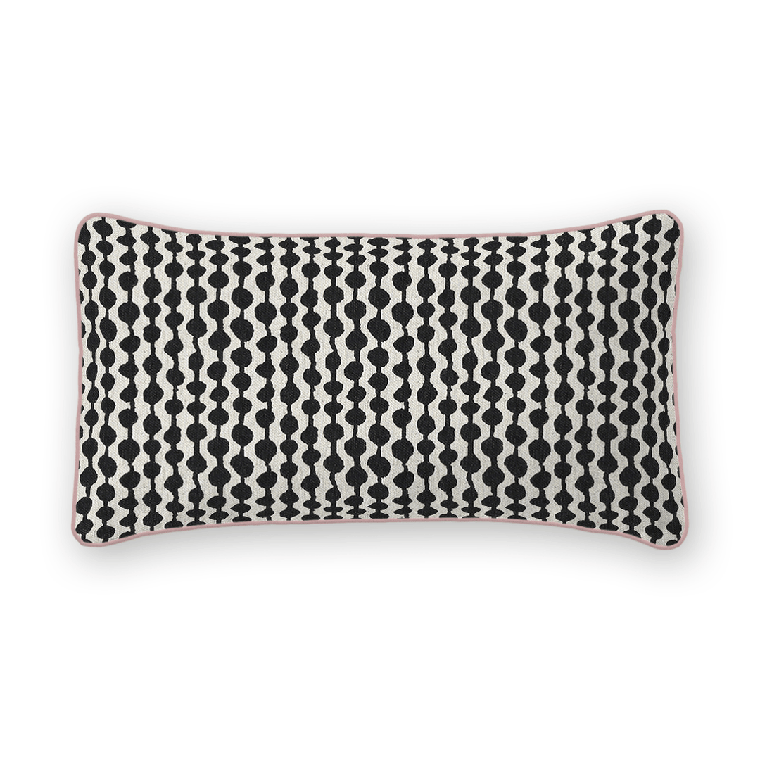 Dots / Circles Printed Fabric Lumbar Pillow
