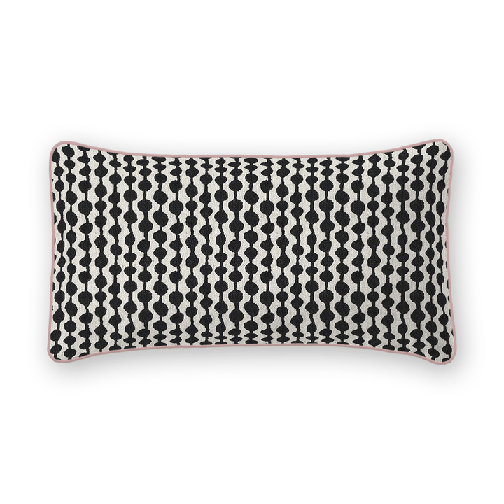 Dots / Circles Printed Fabric Lumbar Pillow