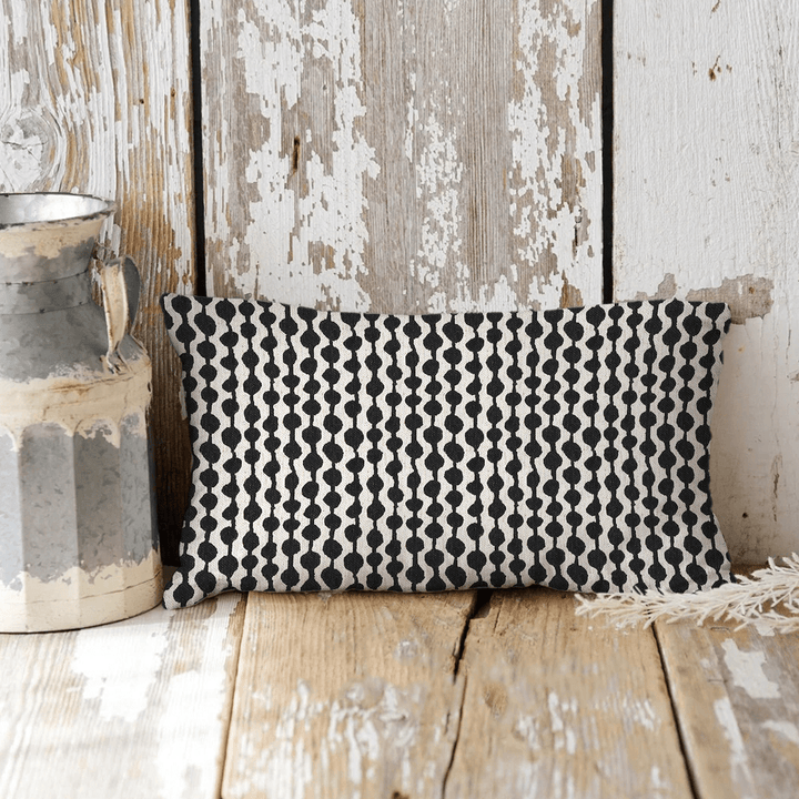 Dots / Circles Printed Fabric Lumbar Pillow