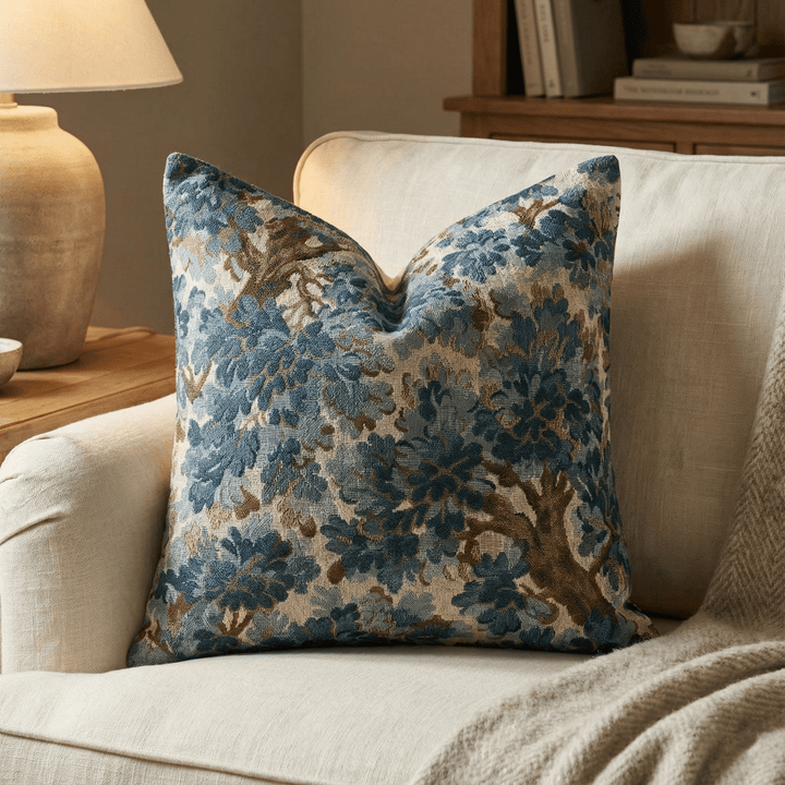 Floral / Botanical Linen Throw Pillow