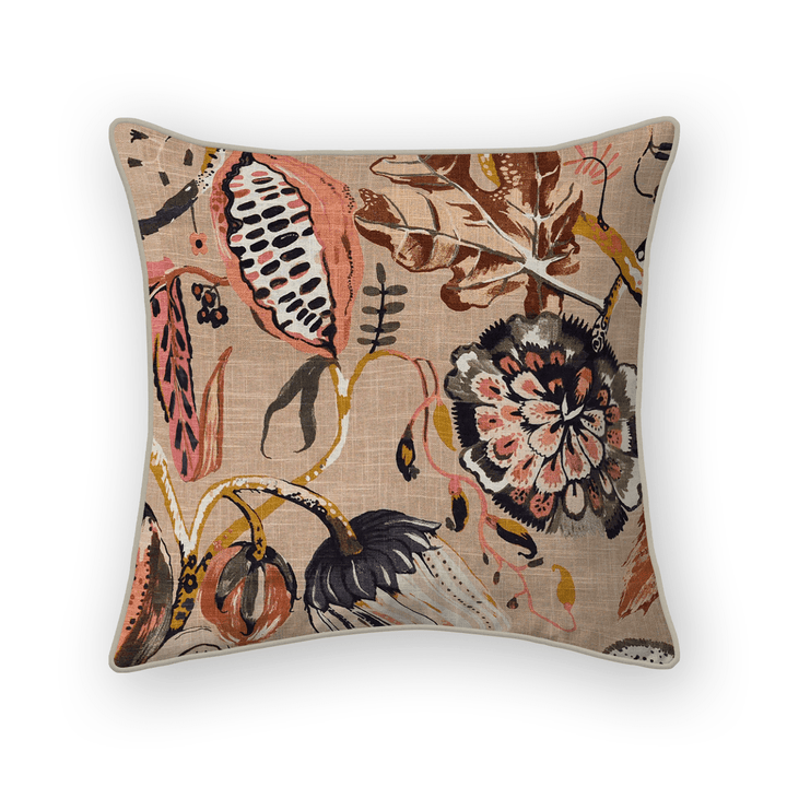 Floral Printed Fabric Throw Pillow