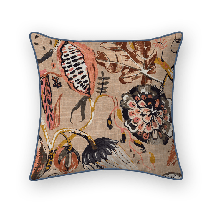 Floral Printed Fabric Throw Pillow