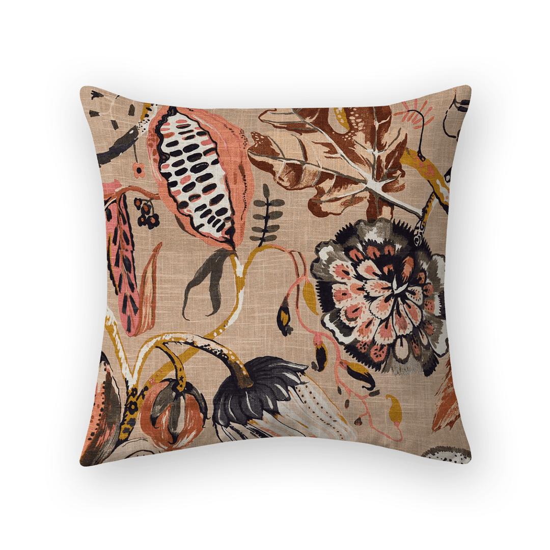 Floral Printed Fabric Throw Pillow