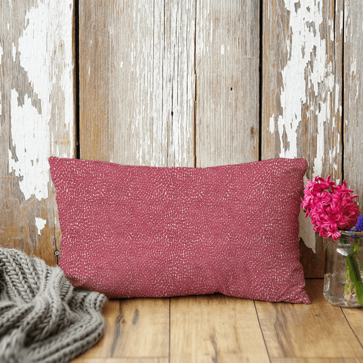 Fuchsia Solid Woven Lumbar Pillow