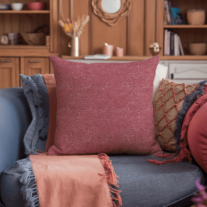 Fuchsia Solid Woven Throw Pillow