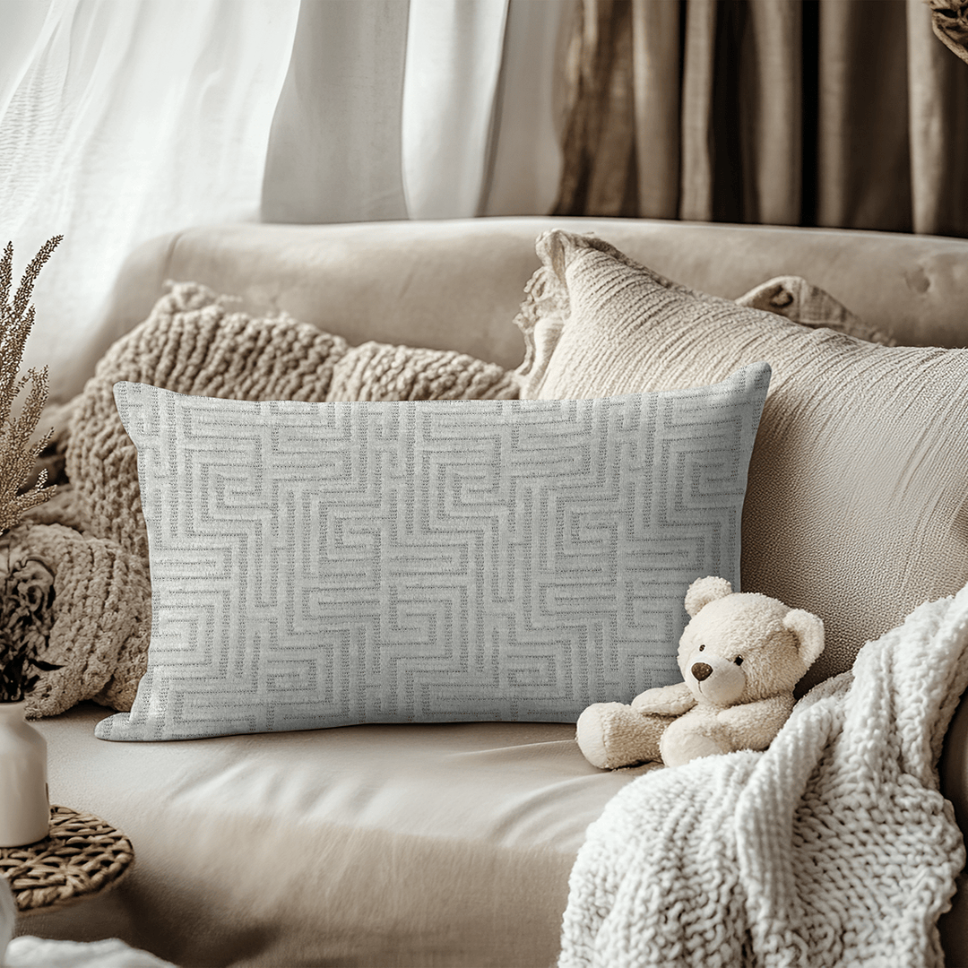 Geometric Chenille Lumbar Pillow