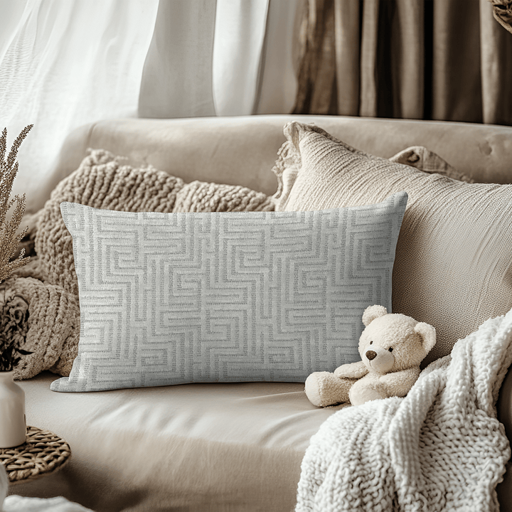 Geometric Chenille Lumbar Pillow
