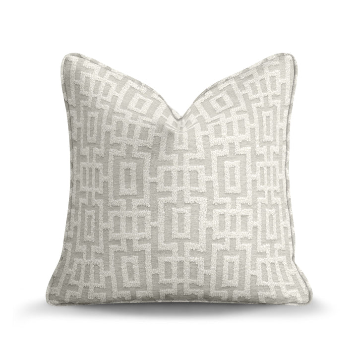 Geometric Chenille Throw Pillow - Nil White