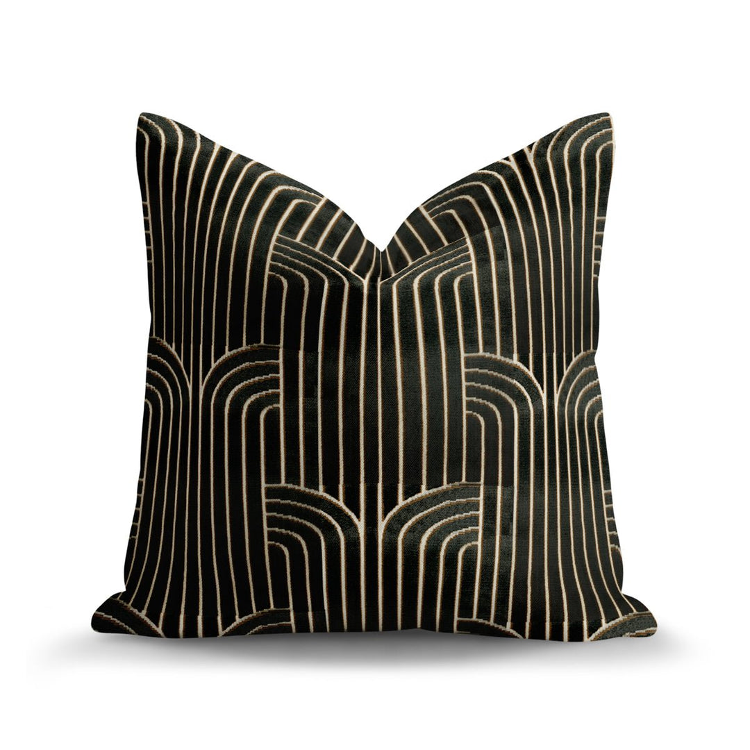 Geometric Cut Velvet Throw Pillow